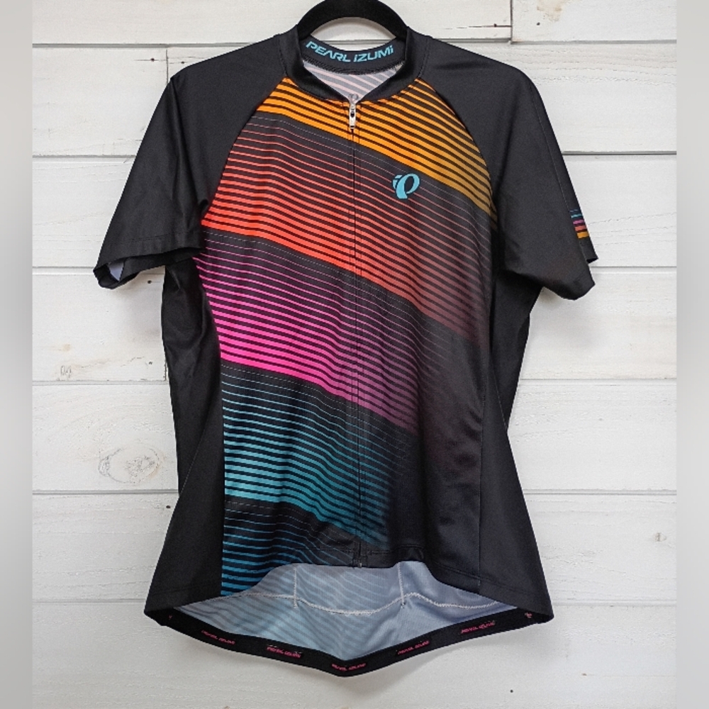 Pearl Izumi Rainbow Stripe Cycling Jersey - Eletw Pursuit Short Sleeve Graphic
